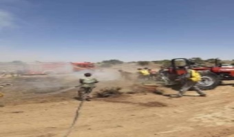 مانور اطفاء حریق درمنطقه جنگلی باغشادی شهرستان خاتم برگزارشد.