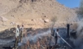 اطفاء حریق در منطقه بنادک سادات از توابع شهرستان مهریز