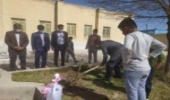 بازدید دانش آموزان از نهالستان اداره منابع طبیعی وآبخیزداری خاتم وغرس نهال