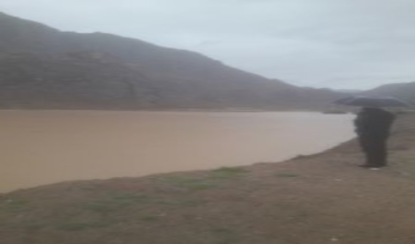 آبگيري سدخاكي دره گان شهرستان تفت توسط بارندگيهاي اخير