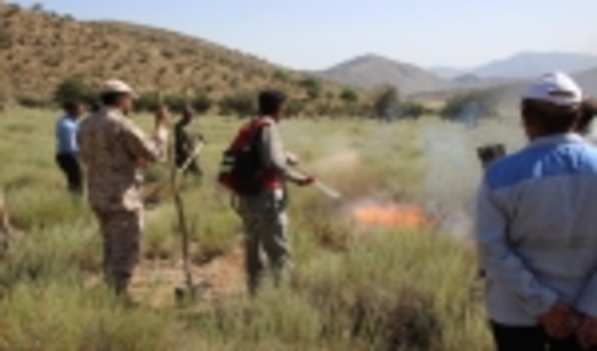 مانور اطفاء حریق محکی برای سنجش آمادگی نیروهای امدادی