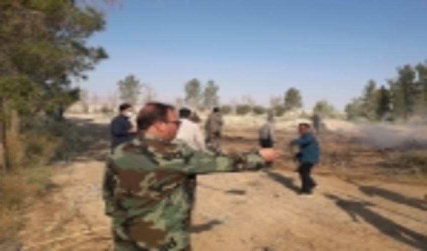 برگزاری مانور اطفاء حریق در بوستان شهدای مدافع حرم روستای اسفندآباد شهرستان ابرکوه