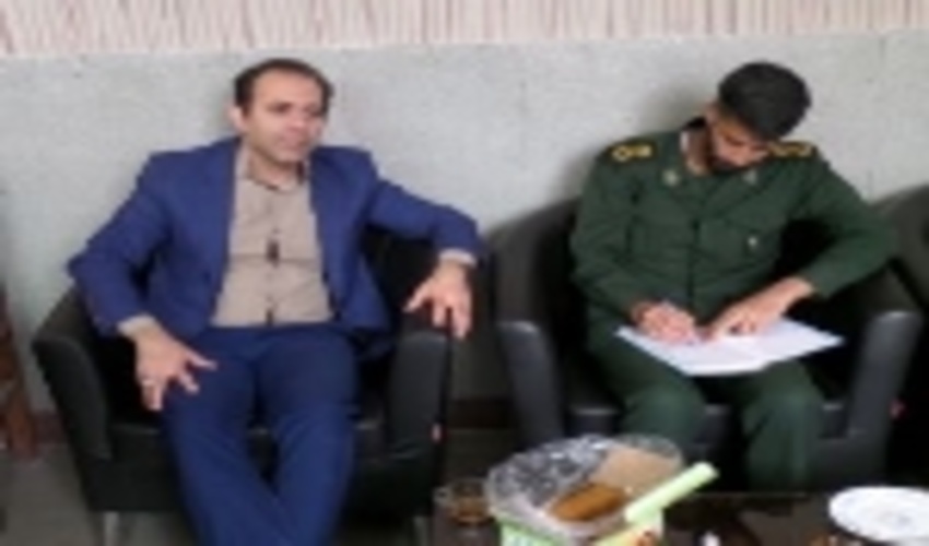 نشست بانماينده بسيج وسپاه ناحيه شهرستان تفت،جهت همكاري درهفته منابع طبيعي