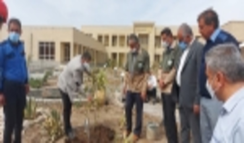 مراسم نهالکاری در شرکت پایا فولاد شهرستان اردکان به مناسبت هفته منابع طبیعی 