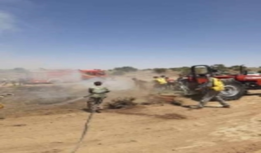 مانور اطفاء حریق درمنطقه جنگلی باغشادی شهرستان خاتم برگزارشد.