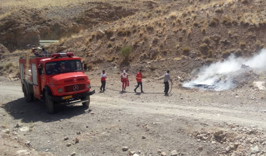 برگزاری مانور اطفای حریق عرصه های طبیعی در بخش خضراباد شهرستان اشکذر