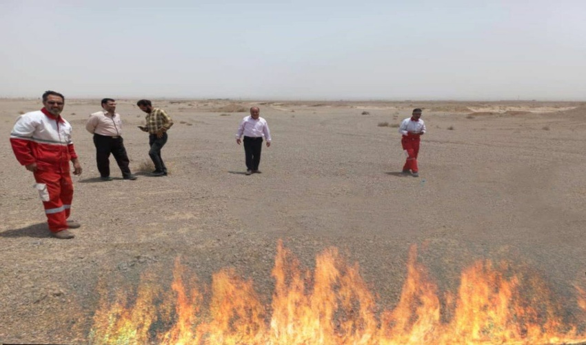 برگزاری مانور اطفای حریق منابع طبیعی در شهرستان میبد 