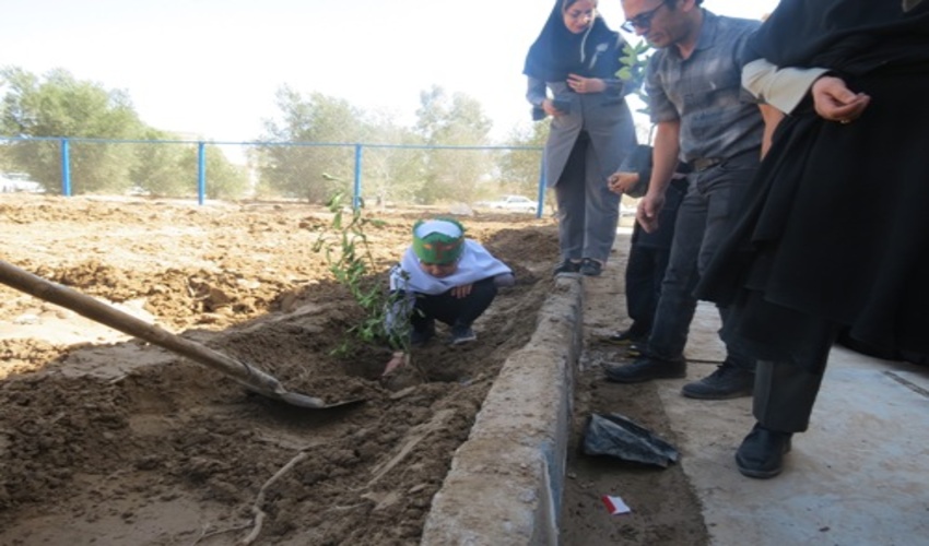 هدیه دختران سماء بافق به طبیعت