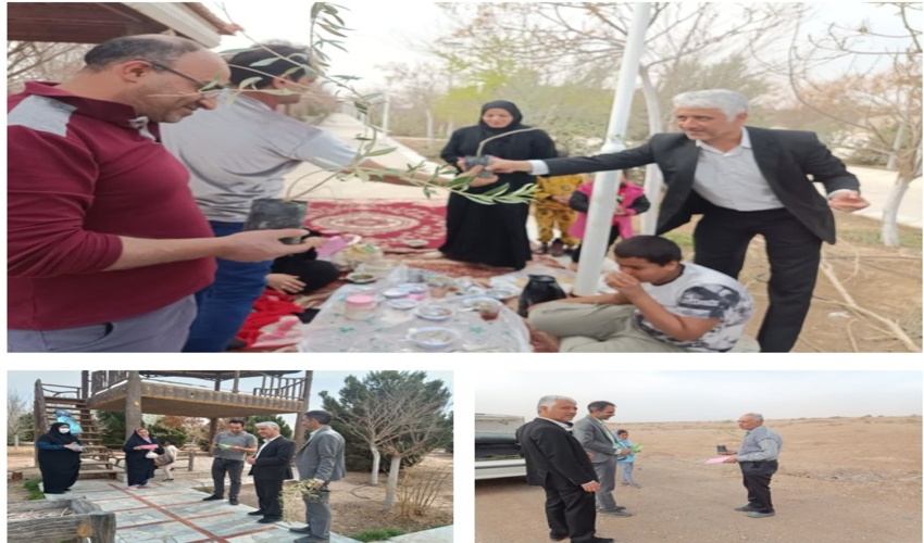 اهدای نهال و توزیع بروشور به خانواده های حاضر در عرصه های طبیعی و بوستاهای اشکذر