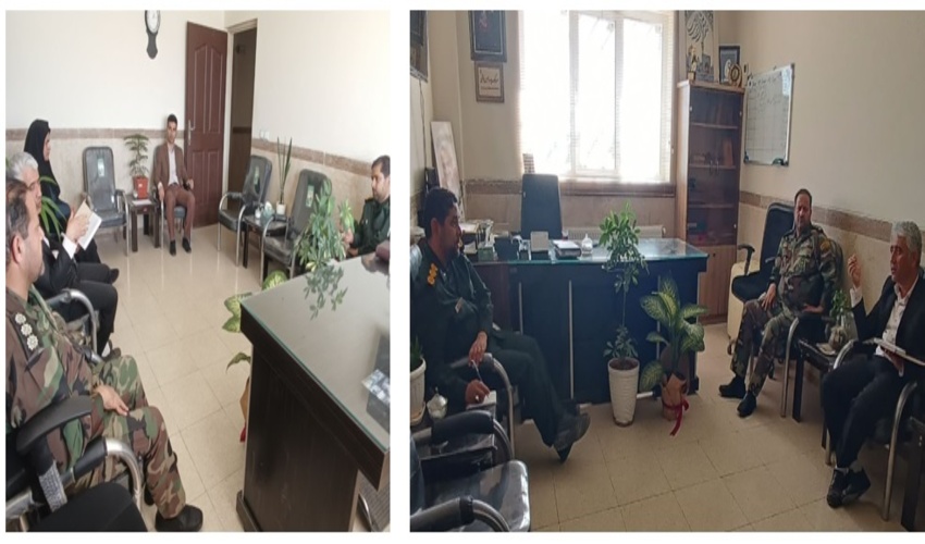 جلسه مشترک اداره منابع طبیعی و ناحیه مقاومت سپاه اشکذر در راستای طرح مردمی کاشت یک میلیارد  درخت