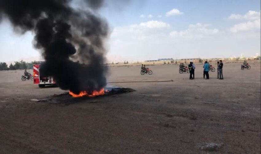 برگزاری مانور اطفاء حریق در پارک جنگلی شهید پایدار شهرستان اردکان