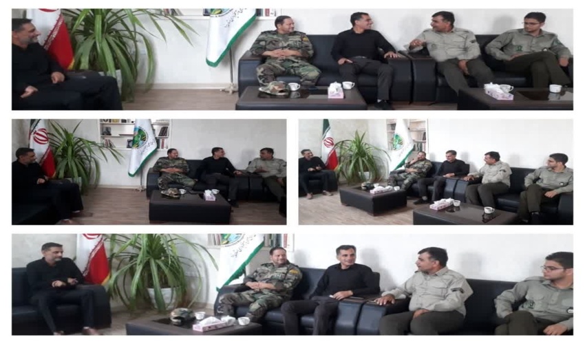 جلسه ریاست اداره با سرهنگ زارع (فرماندهی) و پرسنل یگان حفاظت  در اداره منابع طبیعی و آبخیزداری شهرستان اردکان