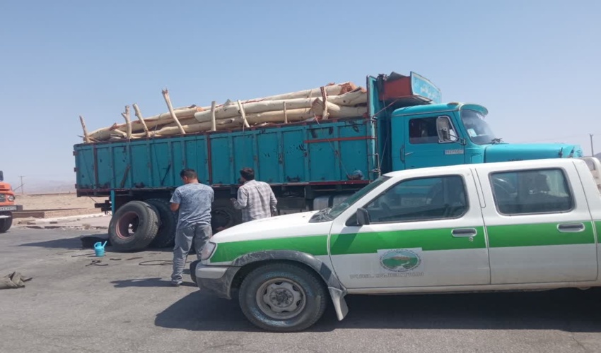 گشت حفاظت و کنترل محموله چوب در شهرستان اردکان