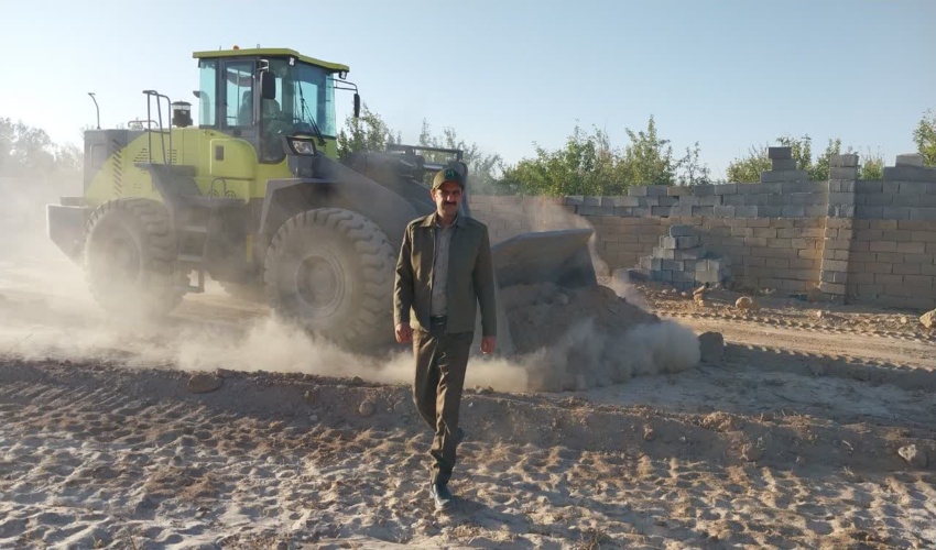 6350 متر مربع از اراضی ملی شهرستان مهریز رفع تصرف گردید