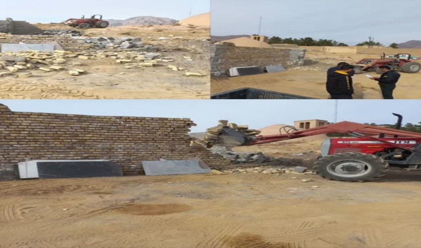 رفع تصرف از اراضی ملی به مساحت 180 متر مربع واقع در بخش خرانق شهرستان اردکان 