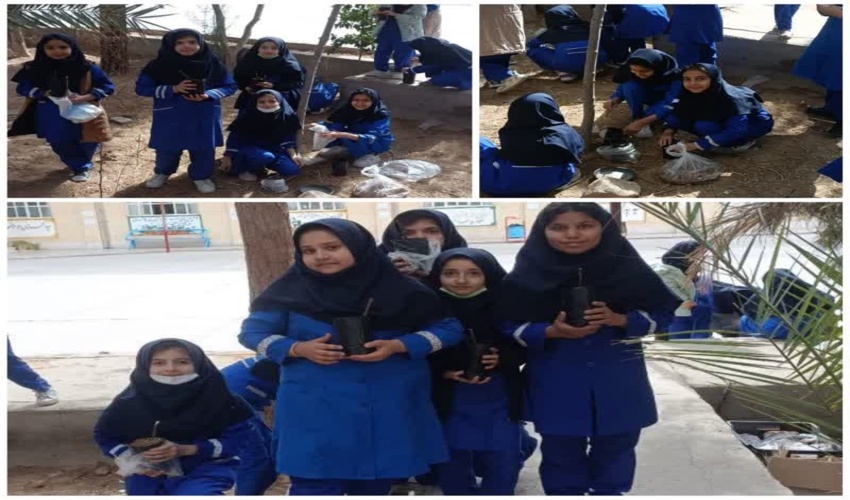 نواختن زنگ انقلاب به مناسبت ایام الله دهه فجر به همراه کشت نهال در مدرسه 22 بهمن شهرستان اردکان