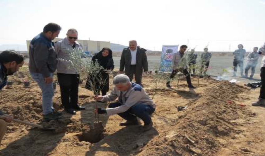 غرس نهال توسط مديرعامل و كاركنان شركت صنايع معدني نوظهور كوير شهرستان بافق