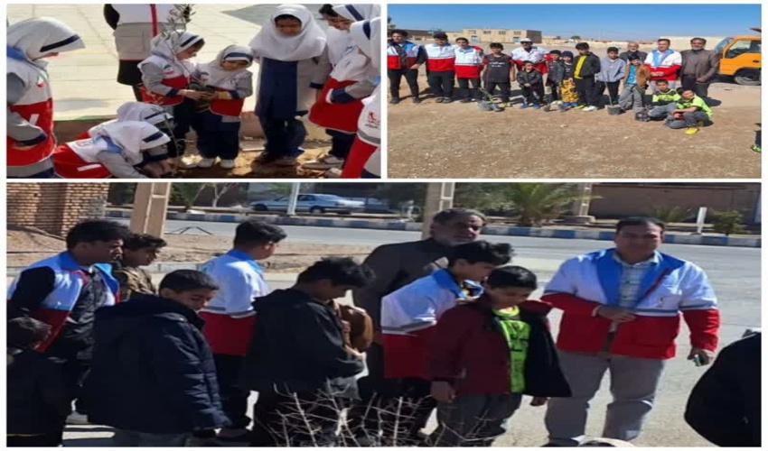 درختکاری به مناسبت سومین روز از هفته منابع طبیعی توسط داوطلبین هلال احمر شهرستان اردکان