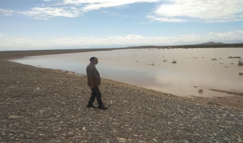 آبگیری بندهای خاکی شهرستان خاتم در پی بارندگی های اخیر