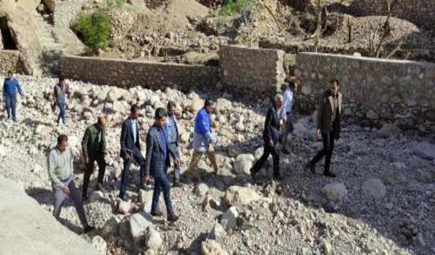 بازدید مدیرکل مدیریت بحران استانداری یزد از روستای سيل زده قطرم شهرستان بافق