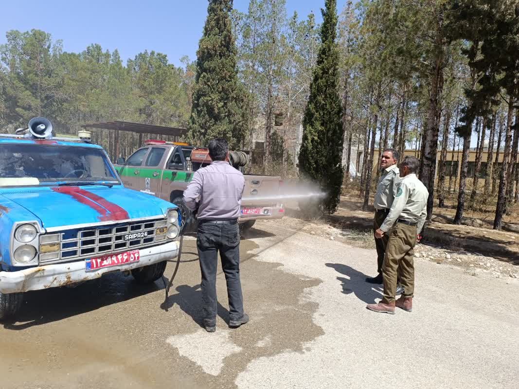 به منظور آمادگی و مقابله با اطفاء حریق در شهرستان خاتم صورت گرفت