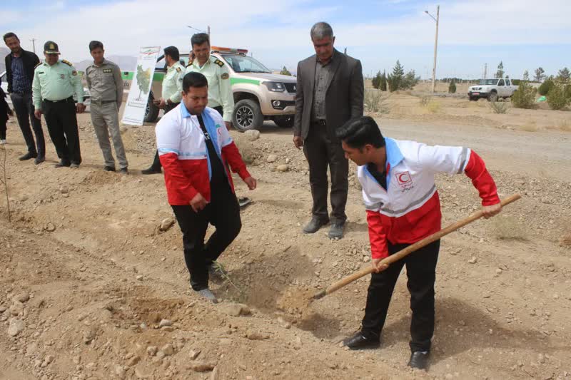 پویش نهال کاری در راستای ترویج سنت حسنه کاشت و وقف نهال در شهرستان خاتم 